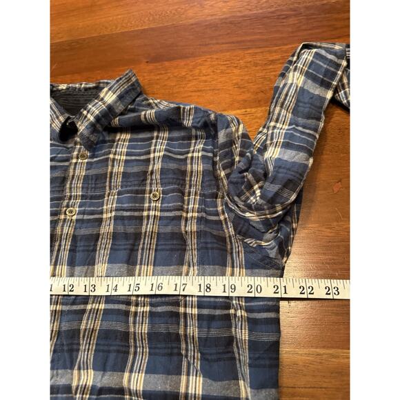 Medium Kuhl Cotton Blue Plaid Long Sleeve Button Up Shirt - Picture 8 of 10